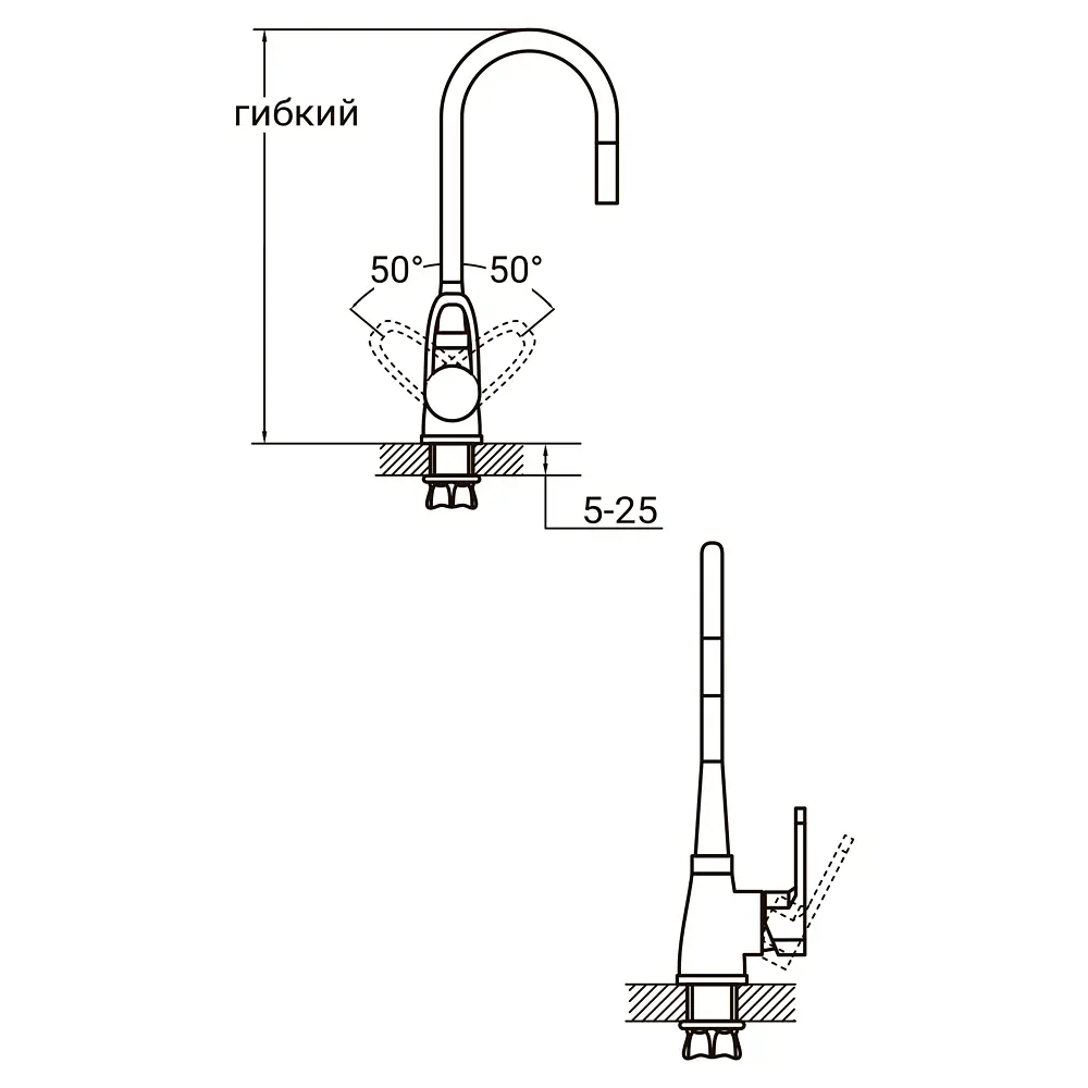Смеситель для кухни Aquatica HL-4B530C 9734120 - фото 2