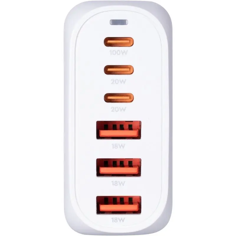 Мережевий зарядний пристрій Gelius Force GaN 100W GP-HC063 3USB-A + 3Type-C - фото 5