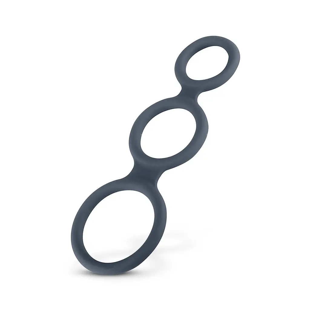 Ерекційне кільце Boners Triple Cock Ring 18 см сірий - фото 3