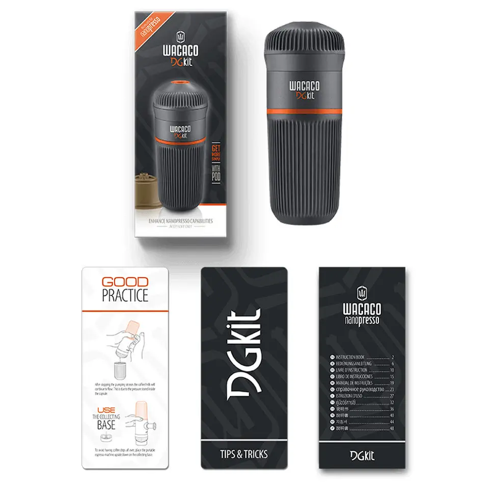 Набір аксесуарів DG Kit для кавоварки Wacaco Nanopresso чашка та адаптер для капсул 140 мл Чорний (2772954010) - фото 2