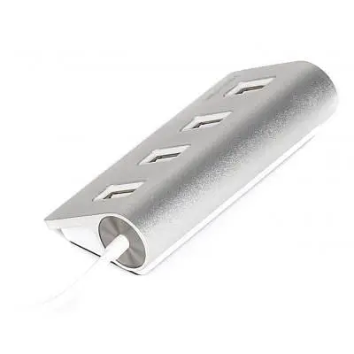 Концентратор Maxxter USB 2.0 Type-A 4 ports silver (HU2A-4P-01) - фото 2