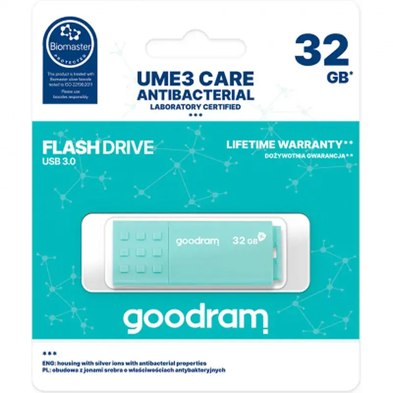 USB флеш накопичувач Goodram 32GB UME3 Care Green USB 3.2 (UME3-0320CRR11) - фото 3