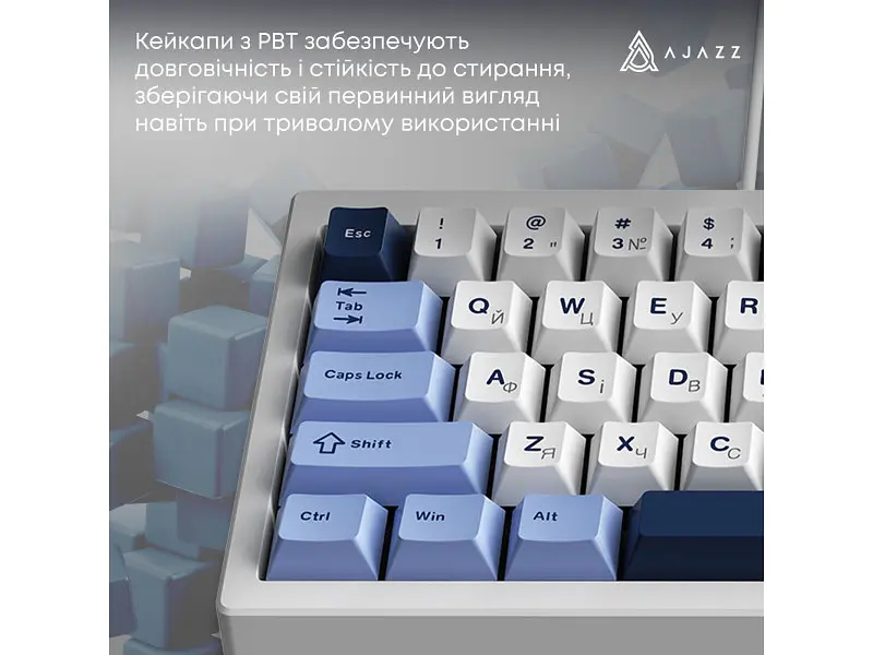 Клавіатура Ajazz AK650 Sea Salt Switch White USB-C (AK650-SS-BWB) - фото 8