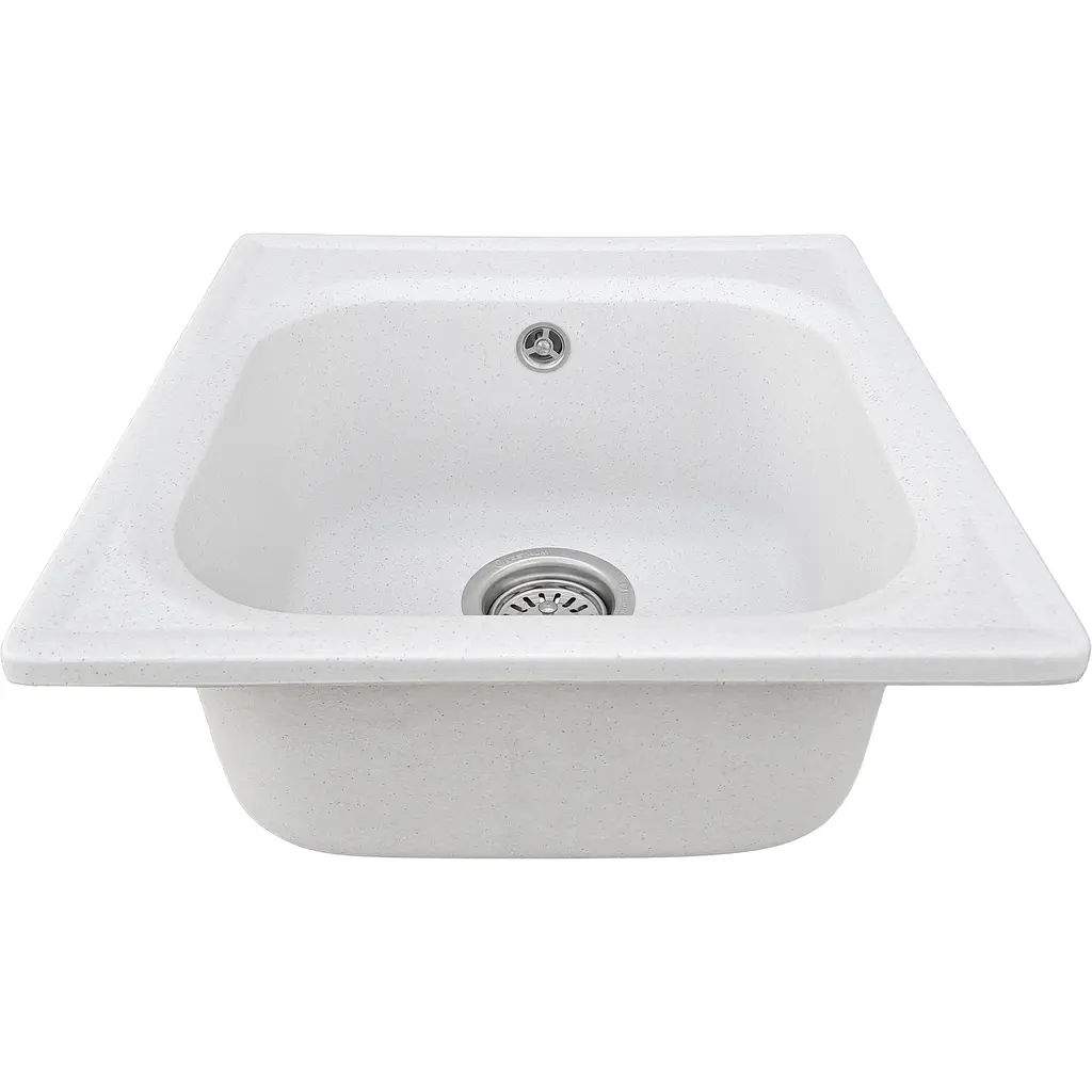 Мийка кухонна Valetti 1N гранітна, біла  430х445 мм  - фото 3