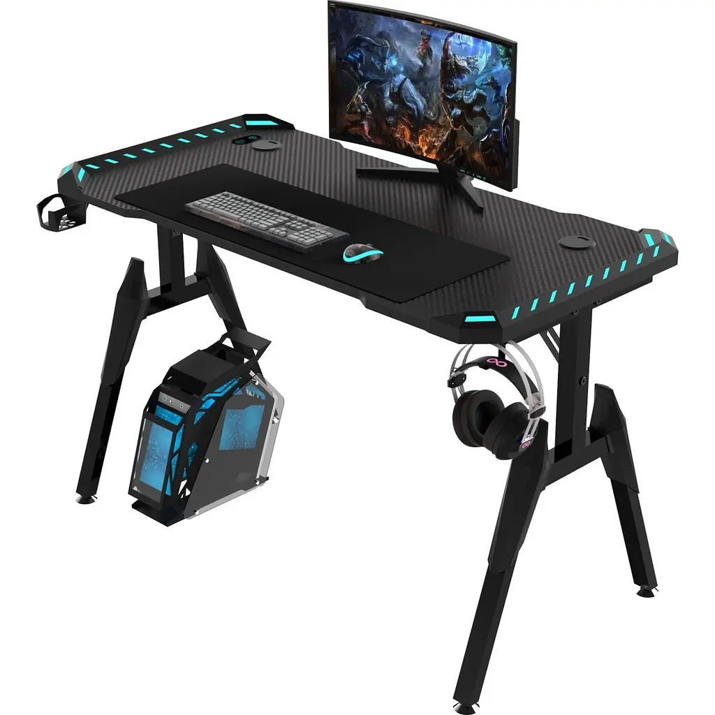 Комп'ютерний ігровий стіл GT Racer T-1244 Black [125839] - фото 7