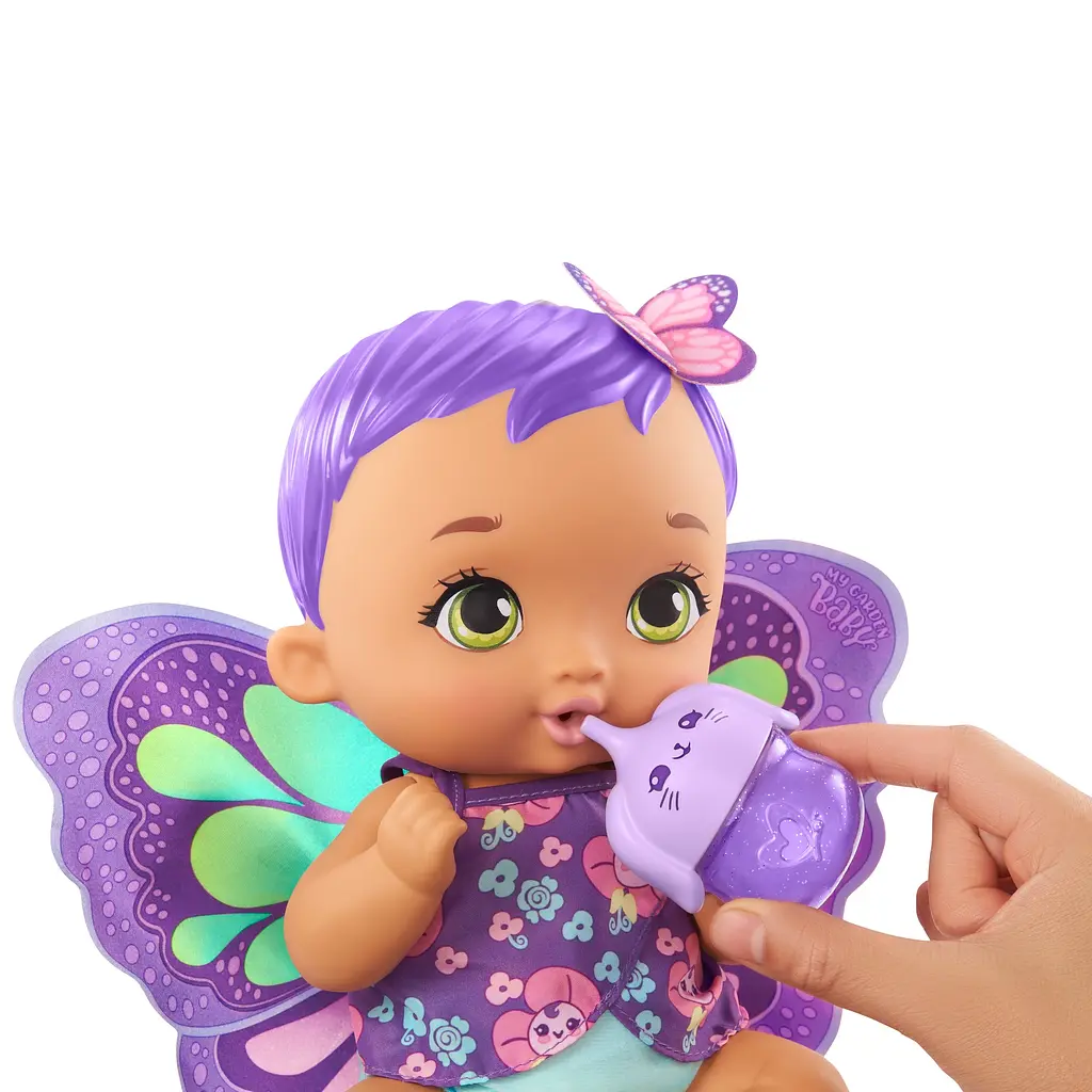 Пупс My garden baby Фиолетовые крылышки с бутылочкой (GYP11) - фото 4