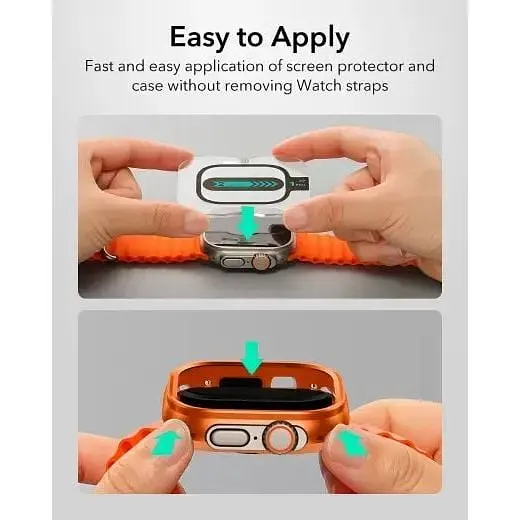 Захисний чохол із склом ESR Armorite Protection Set Titanium (1+2 Pack) для Apple Watch Ultra (1Z0480102) - фото 6