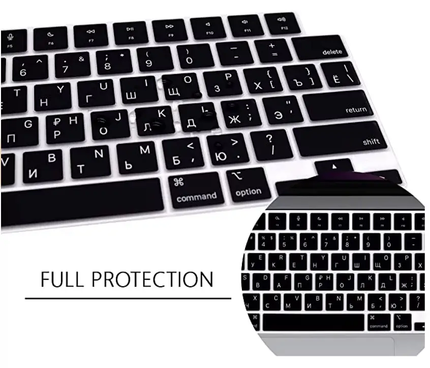 Накладка на клавіатуру DK для Apple MacBook Pro 14" 2021 - 2024 USA силікон чорний (013282) - фото 4