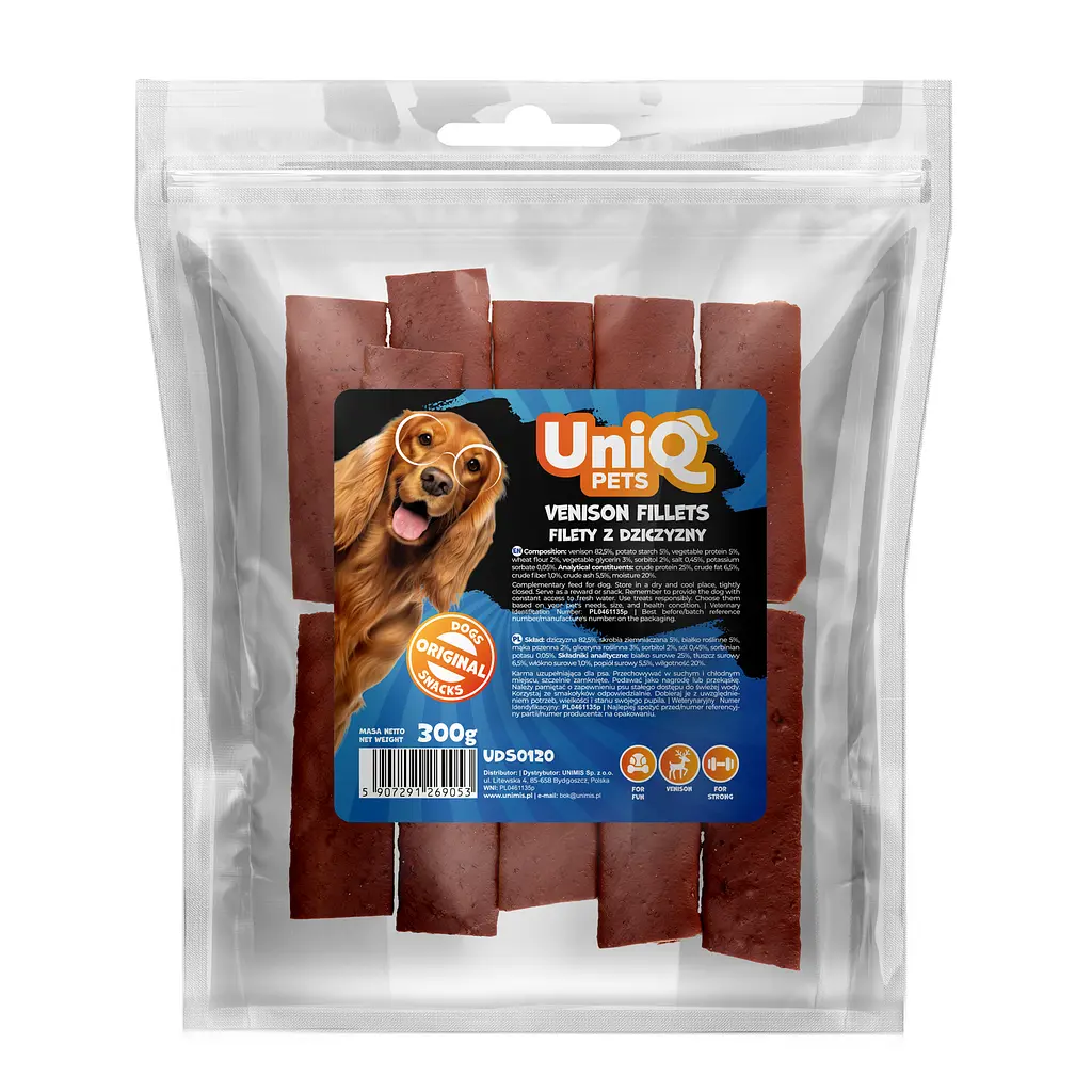 Ласощі для собак UniQ PETS Філе оленини, 300 г - фото 4