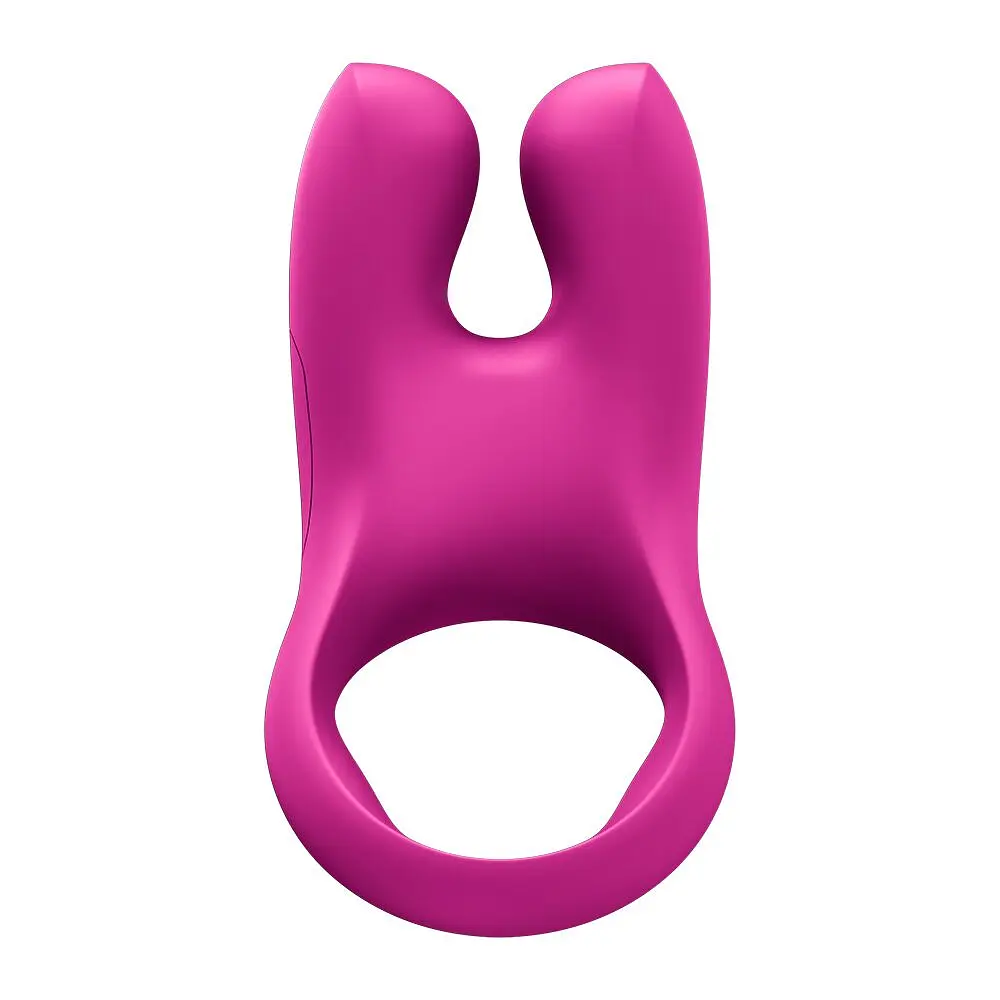Ерекційне віброкільце з подвійною стимуляцією клітора Fun Factory NŌS CLASSIC Magenta, 2 мотори - фото 3
