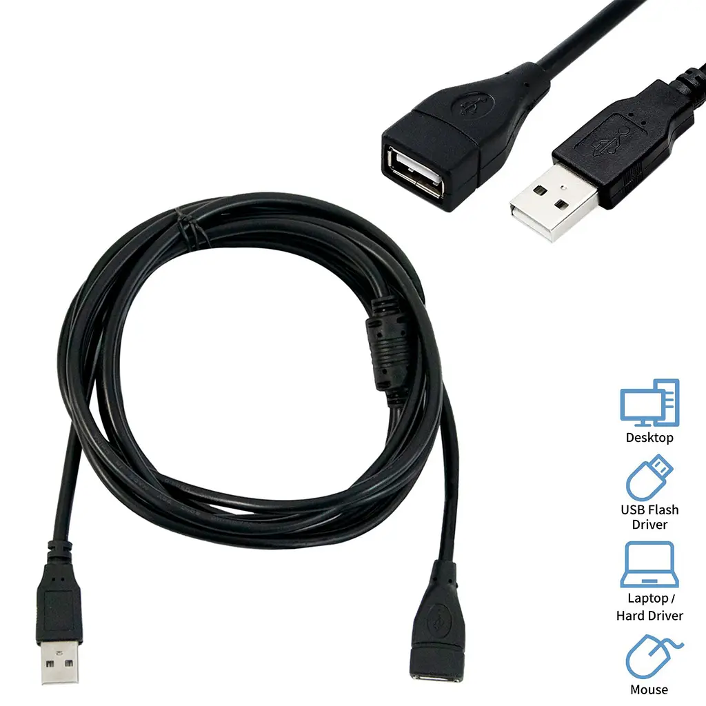 USB удлинитель 2.8 м "High speed computer cable" Черный, кабель USB "папа-мама" (ЮСБ подовжувач) - фото 2