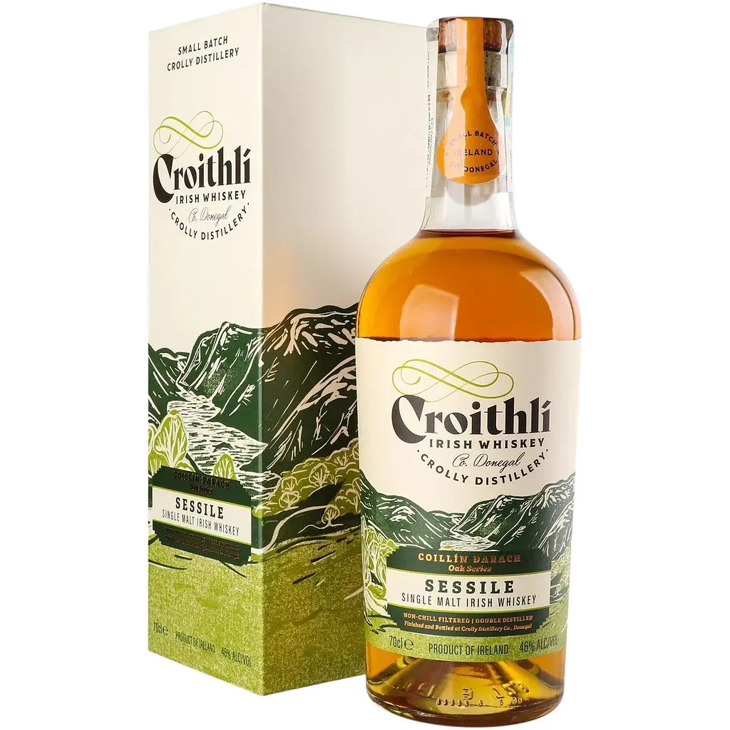 Виски Croithli Sessile Single Malt Irish Whiskey 46% 0.7 л в подарочной упаковке - фото 1