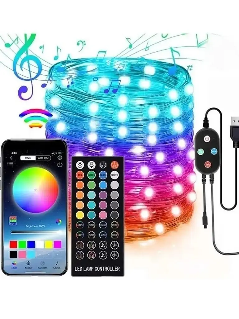 Вуличні вогні 5M Smart Bluetooth App Control ∙ Світлодіодна LED гірлянда 5M Smart з керуванням через додаток - фото 2