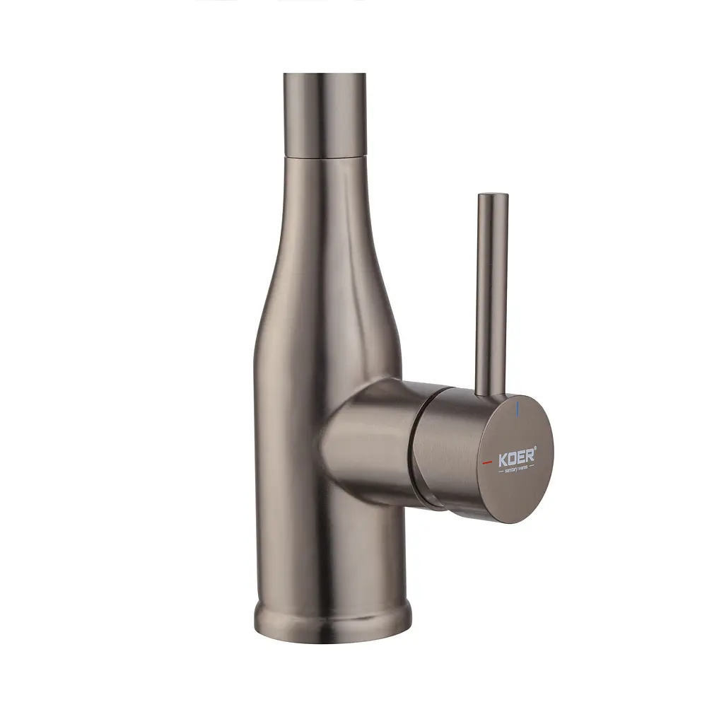 Смеситель для кухни Koer KI-70026-07 с черным силиконовым изливом KR5211 Графит - фото 8