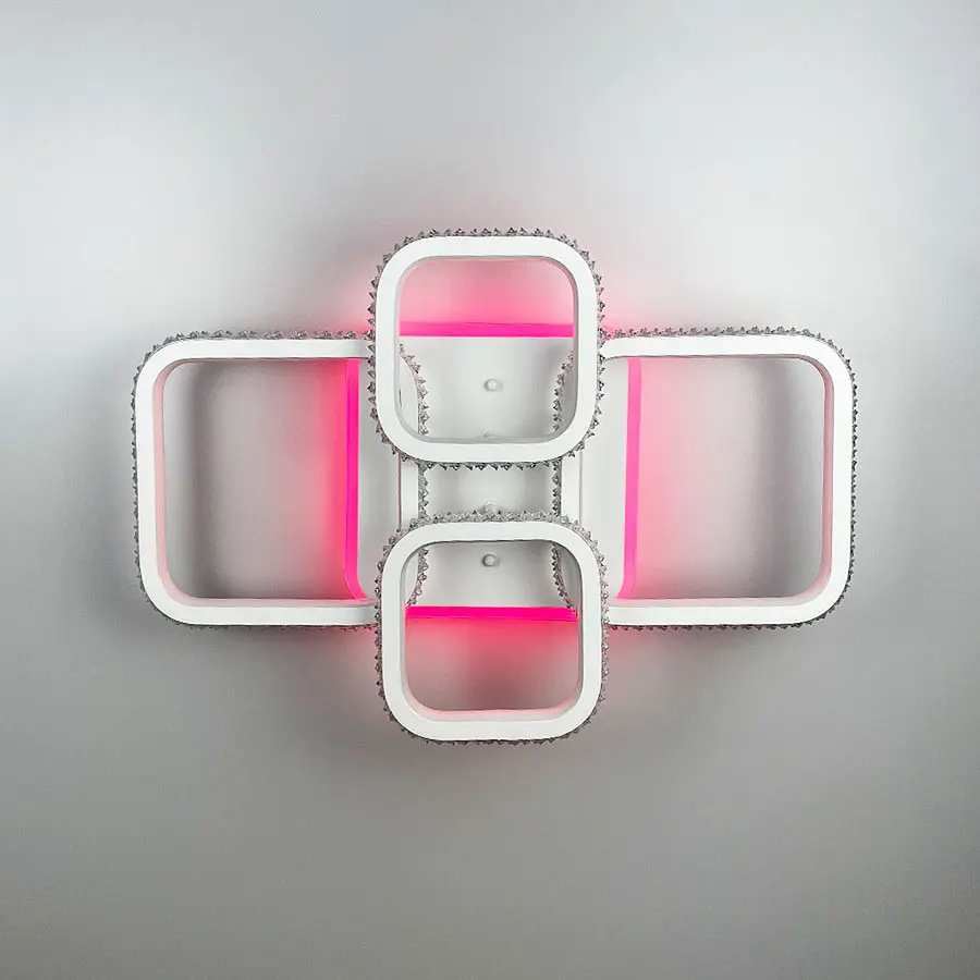 Светодиодная LED люстра с подсветкой RGB в белом корпусе | Ст. A 77074/2+2 RGB WT | Line F - фото 9