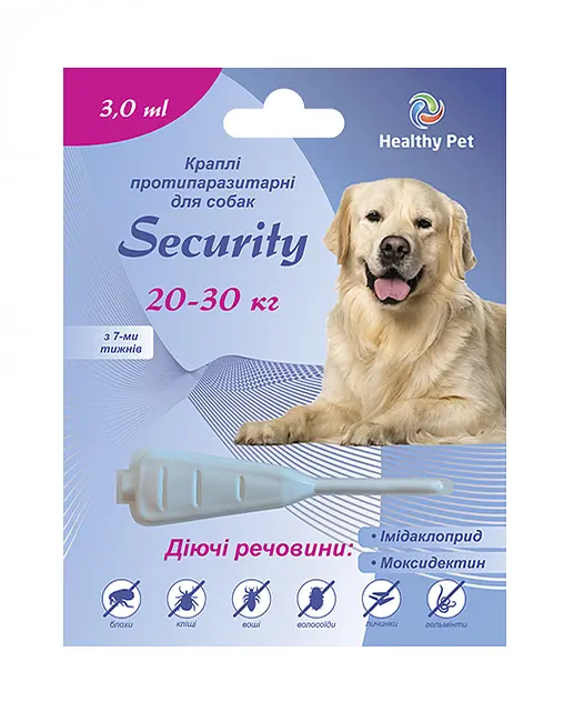 Капли против внешних и внутренних паразитов для собак Healthy Pet Security от 25 до 40 кг 209135