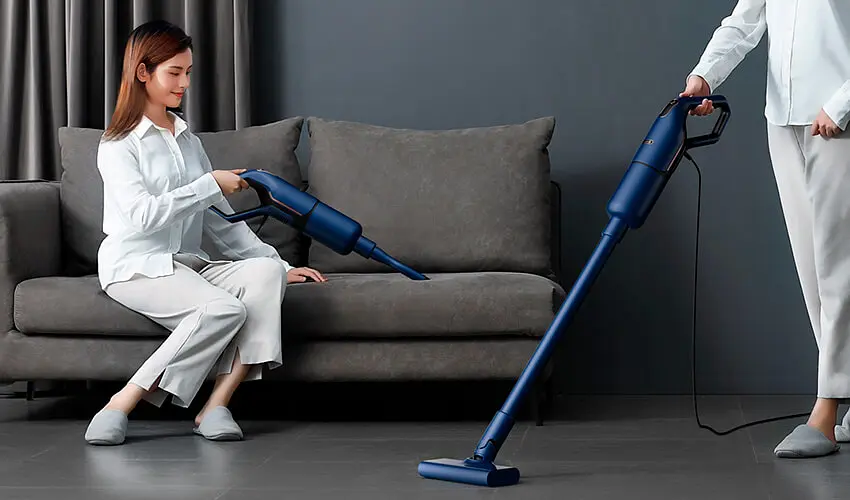 Вертикальный пылесос Xiaomi Deerma Corded Stick Vacuum Cleaner [DX1000W] Blue [62729] - фото 8