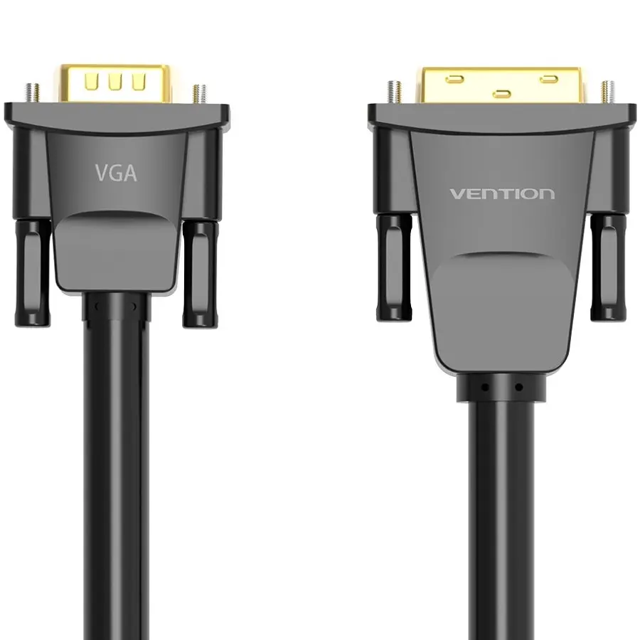 Кабель DVI M (24+1) - VGA M, 1.5 м, чорний Vention - фото 3