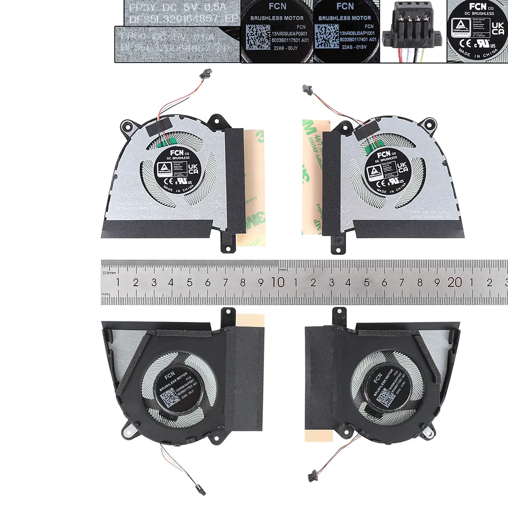 Вентилятори для Asus GA402RJ GA402RK, (5V CPU+GPU вентилятори, FP50 DFS5L32G064867, FP3Y DFS5L32G164867) - фото 3