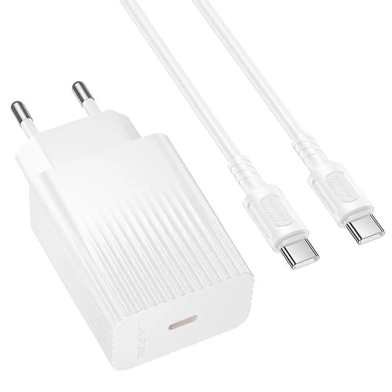 МЗП Borofone BAS73A Source PD20W (1USB-C) + кабель Type-C to Type-C White - фото 3