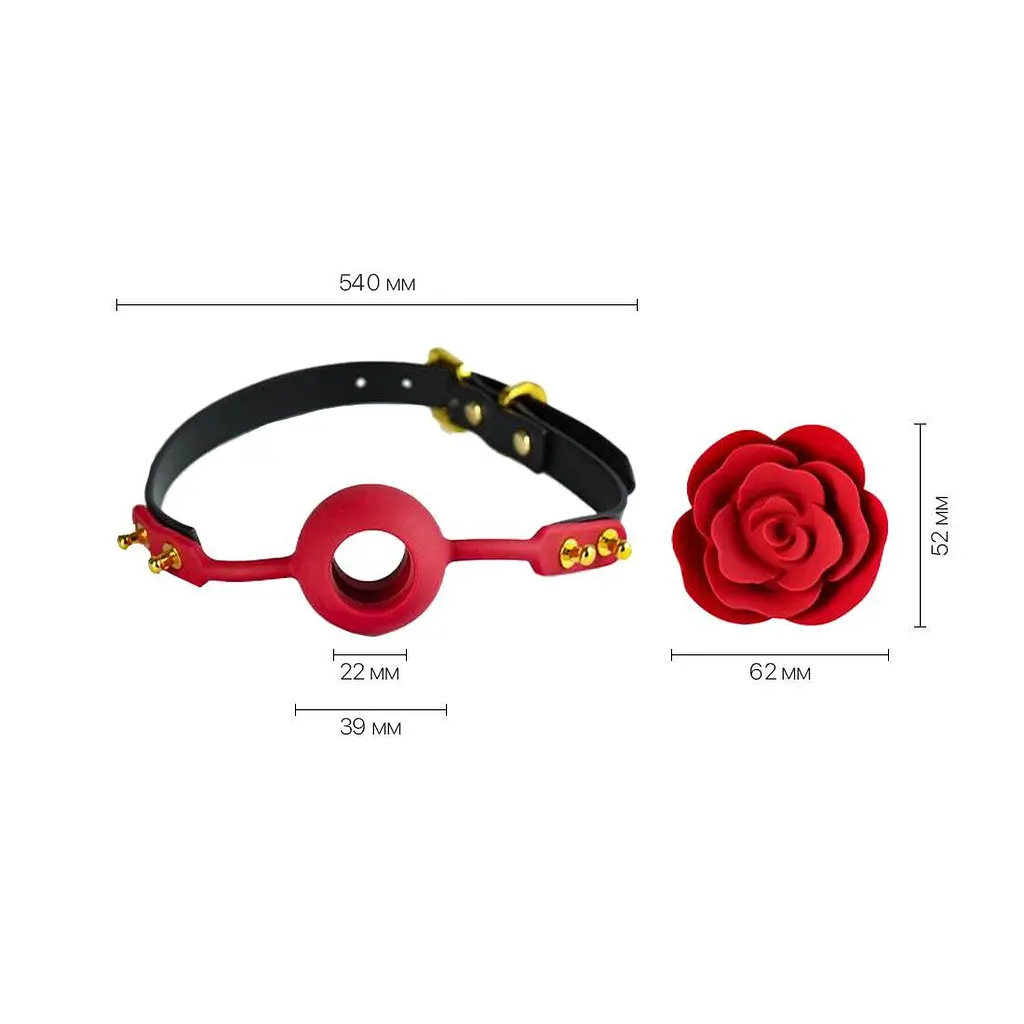 Розкішний кляп у вигляді троянди Zalo - Rose Ball Gag, подвійне використання - фото 2