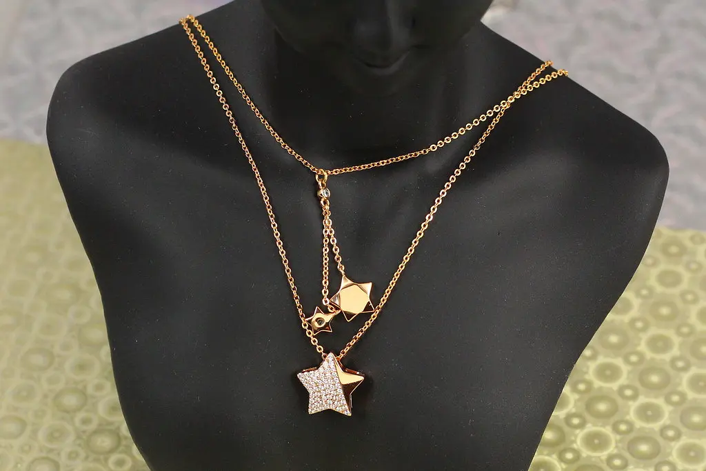 Ланцюг Xuping Jewelry подвійна цепочка Три зірки 45 см золотистий - фото 2