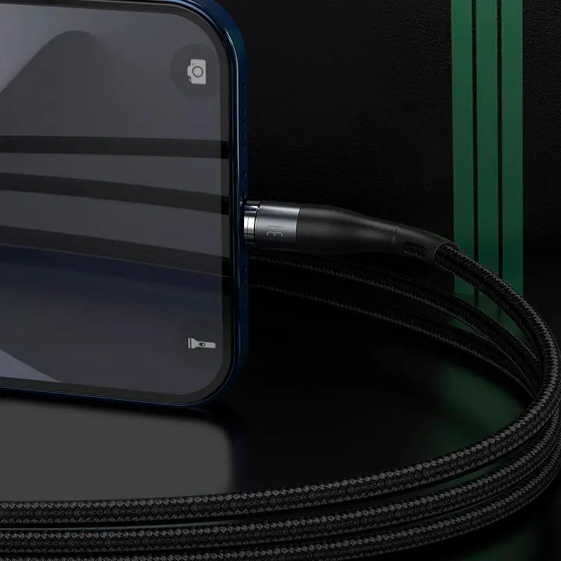 Кабель Baseus Zinc Fabric Magnetic Cable USB to Lightning 2.4A 1m CALXC-KG1 Black-Grey - фото 4