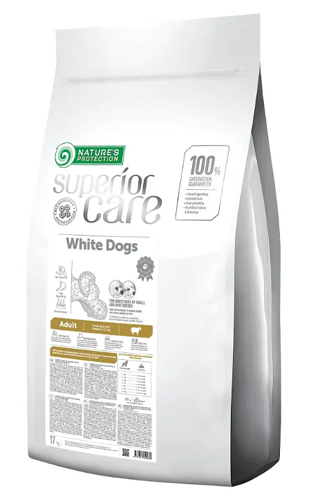 Сухий корм із ягнятиною для дорослих собак малих порід Superior Care White Dogs Adult Small and Mini Breeds 17кг