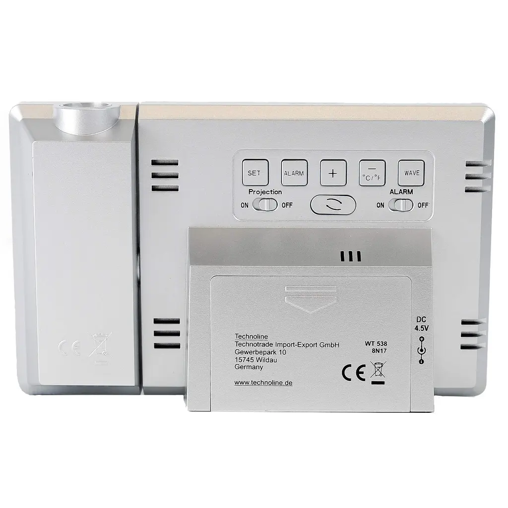 Часы проекционные Technoline WT538 Silver/Anthracite (WT538), Серебристый - фото 4