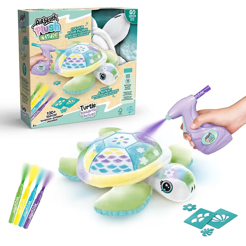 Набор для творчества Canal Toys DIY Airbrush Plush Nature Черепаха зеленая (OFG280) - фото 2