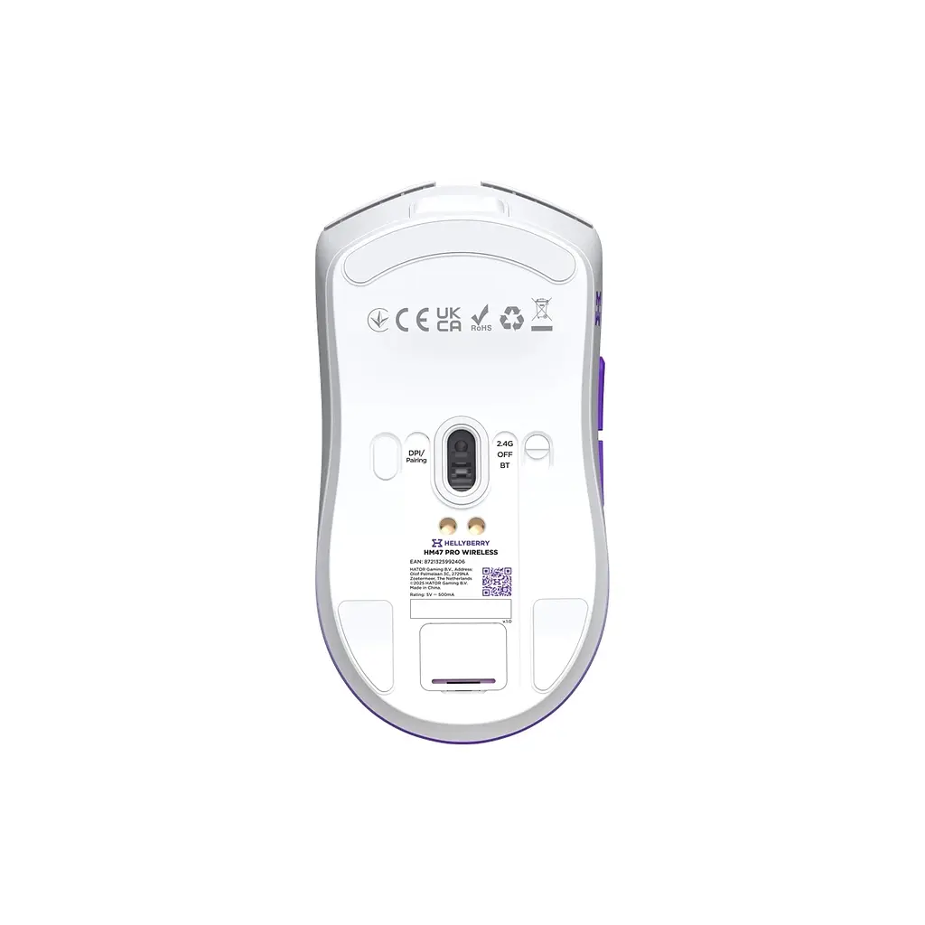 Мишка Hator Hellyberry HM47 Pro RGB Wireless/Bluetooth/USB White/Violet (HM47PRO_white_violet) - фото 7