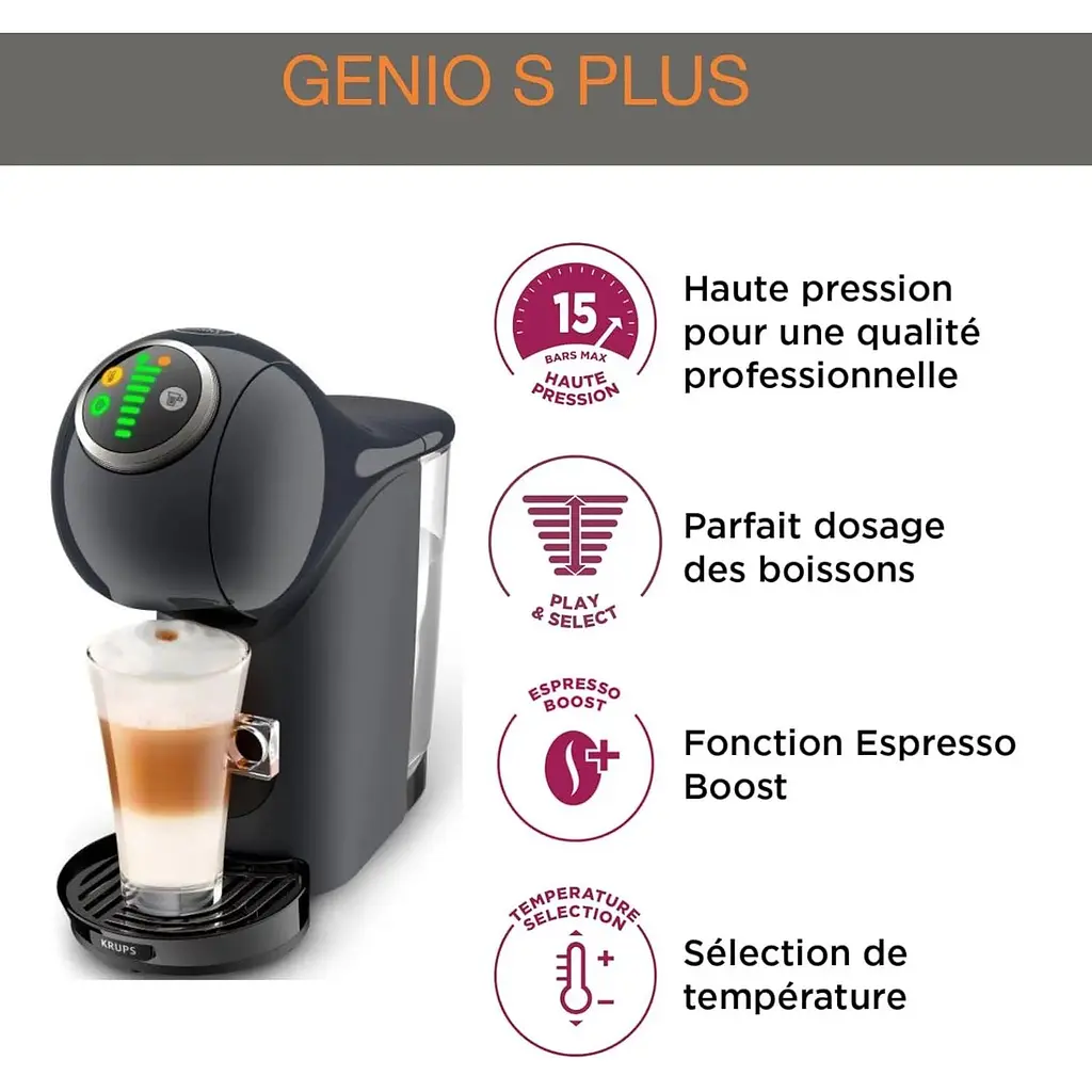Кофеварка Krups капсульная Dolce Gusto Genio S Plus 1.8 л капсулы темно-серая - фото 2