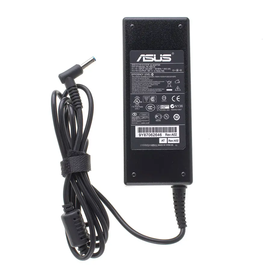Блок живлення для ноутбука Asus 19V, 4.74A, 90W, 4.5x3.0-PIN, 3 hole, L-подібний роз'єм, black, Rectangular - фото 3