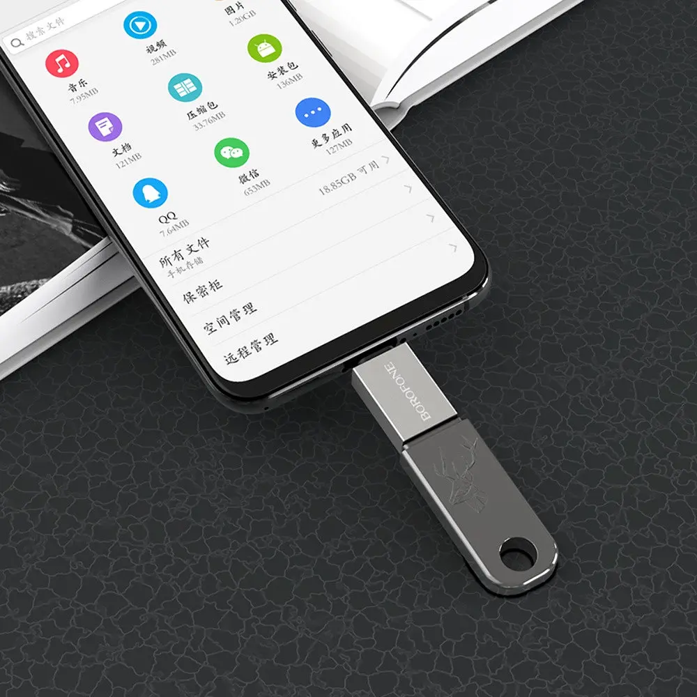 Адаптер переходник Borofone BV2 MicroUSB to USB 3.0 F серебристый - фото 2