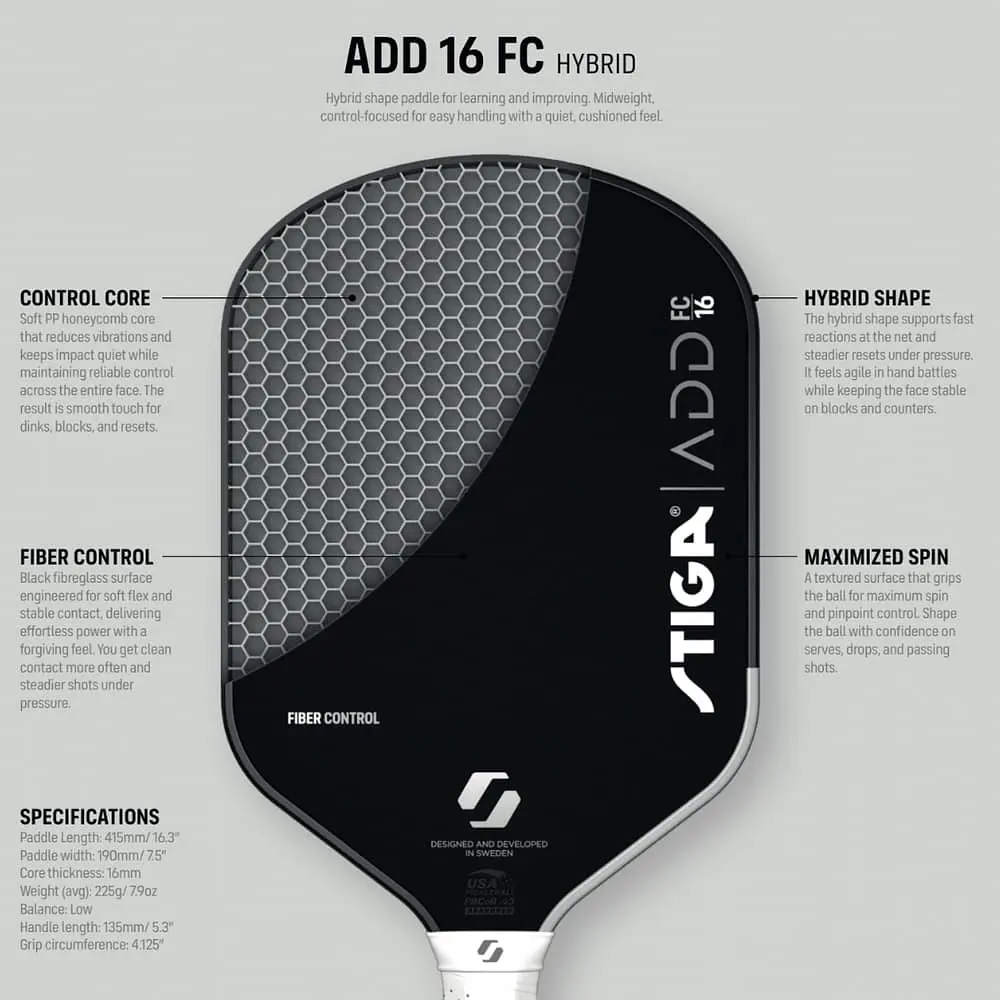 Ракетка для піклболу Stiga ADD FC 16 Hybrid (3201-0512-02) - фото 5