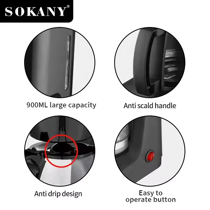 Крапельна кавоварка Sokany Coffee Maker 900 мл 650 Вт SK-125 - фото 5