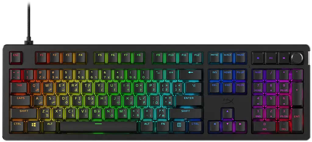 Клавіатура механічна Alloy Rise 106key, Red, USB-A, EN/UA, RGB, чорний HyperX teh0013885 - фото 6
