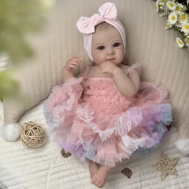 Лялька Реборн 48 см вініловая, реалістичний пупс у сукні принцеси Doll Reborn Baby Born К0100801 - фото 2