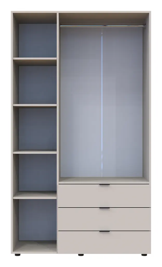 Шафа для одягу Doros Гелар Кашемір 3 ДСП 116.2х49.5х203.4 (80737633) - фото 7