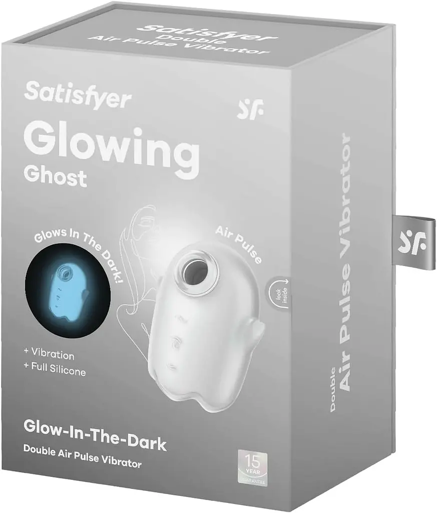 Вакуумний кліторальний стимулятор з вібрацією Satisfyer Glowing Ghost білий - фото 9