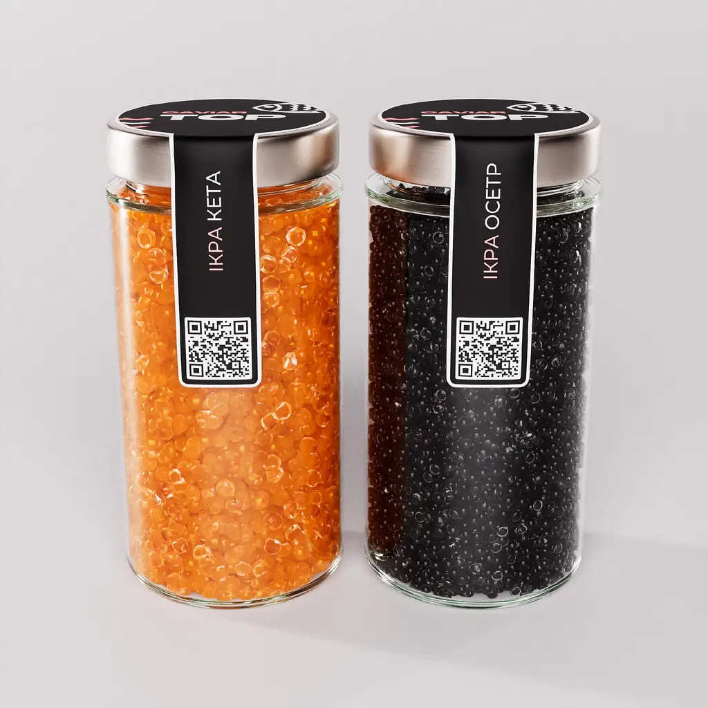 Ікра "Кета+Осетр" CapsFood імітована в Банці 500+500 г