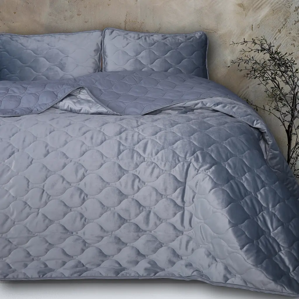 Покривало MirSon №5052 Velor charm Dark grey 150х210 см (2200008376895) - фото 5
