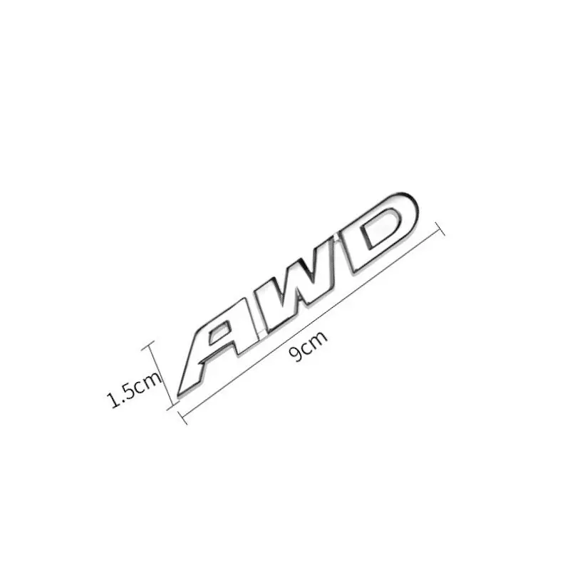 Емблема напис AWD для Honda червона мала 90х15 мм метал (на скотчі) - фото 2
