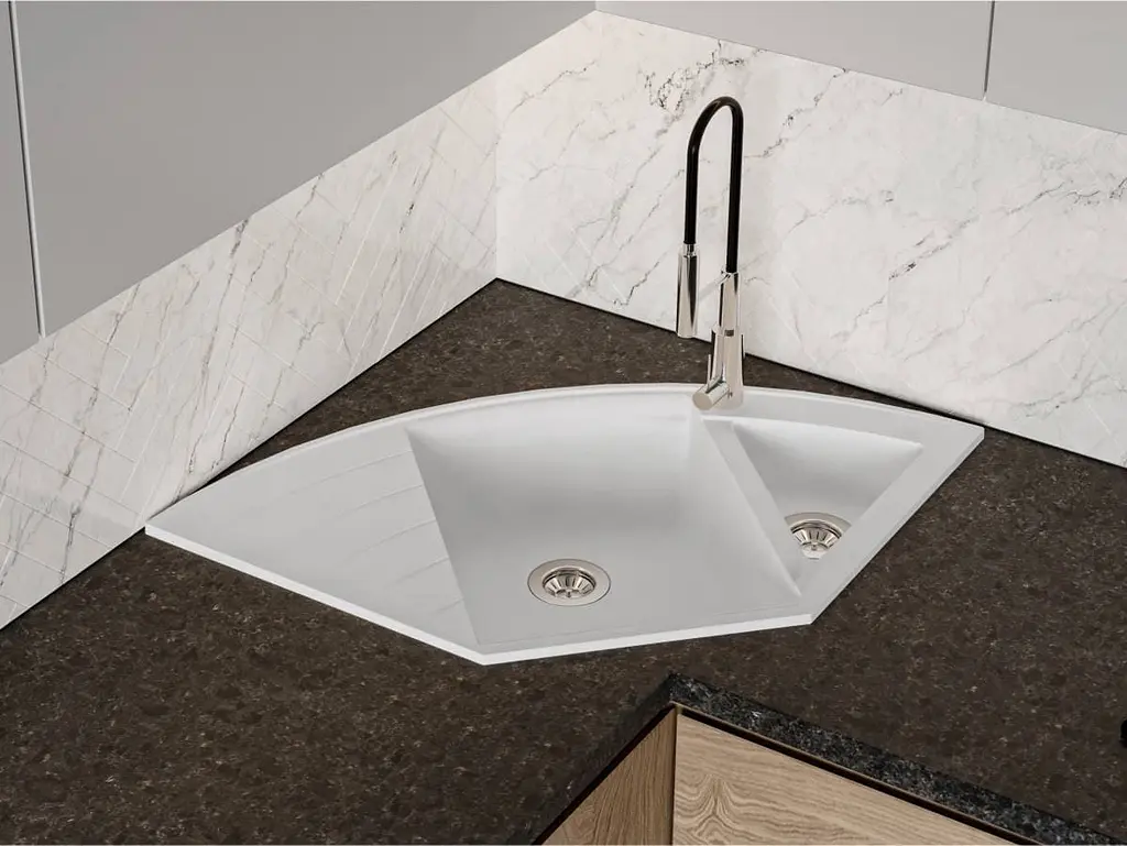 Кухонна мийка Miraggio EUROPE white (0000018) Граніт, Врізна, Білий - фото 6