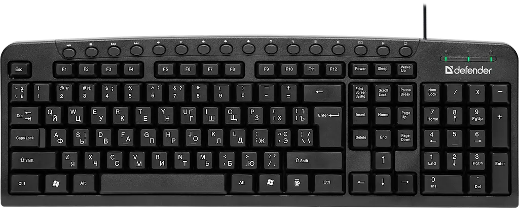 Клавиатура Defender Focus HB-470 UKR Black (45471) - фото 3
