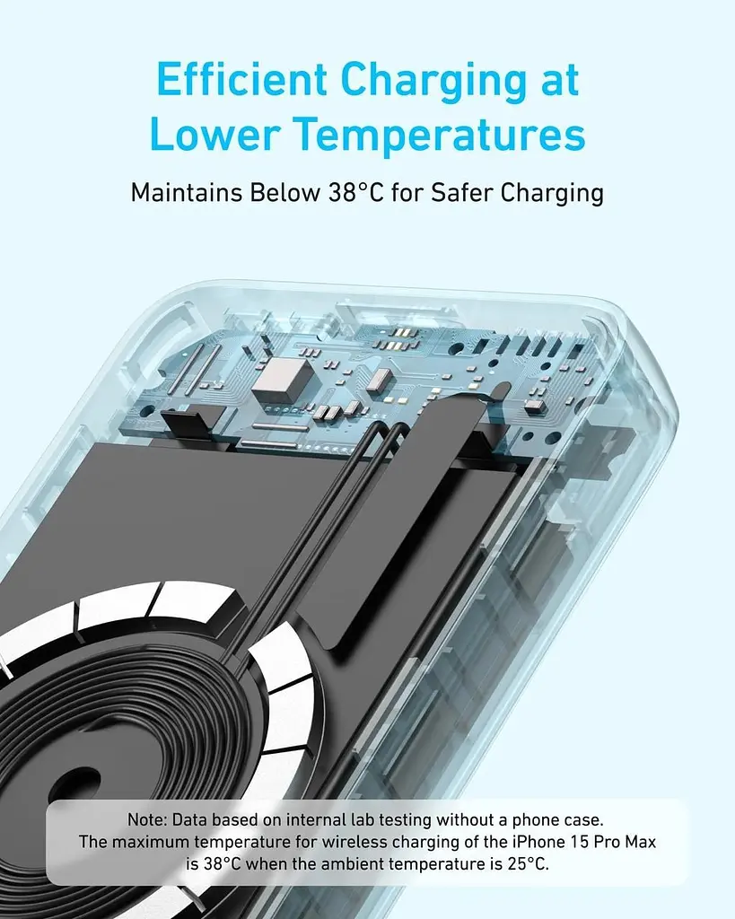 Магнітний Magsafe павербанк Anker A1684 10000 mAh з бездротовою зарядкою для iPhone УМБ рожевий - фото 5