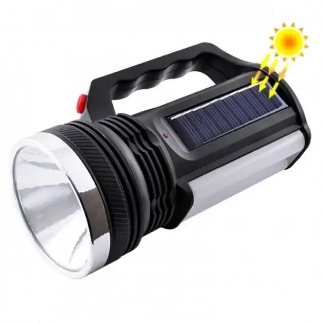 Акумуляторний ліхтар-прожектор із бічною панеллю 16 SMD LED 2 режими, зарядка 220В, 1000 мАч - фото 2
