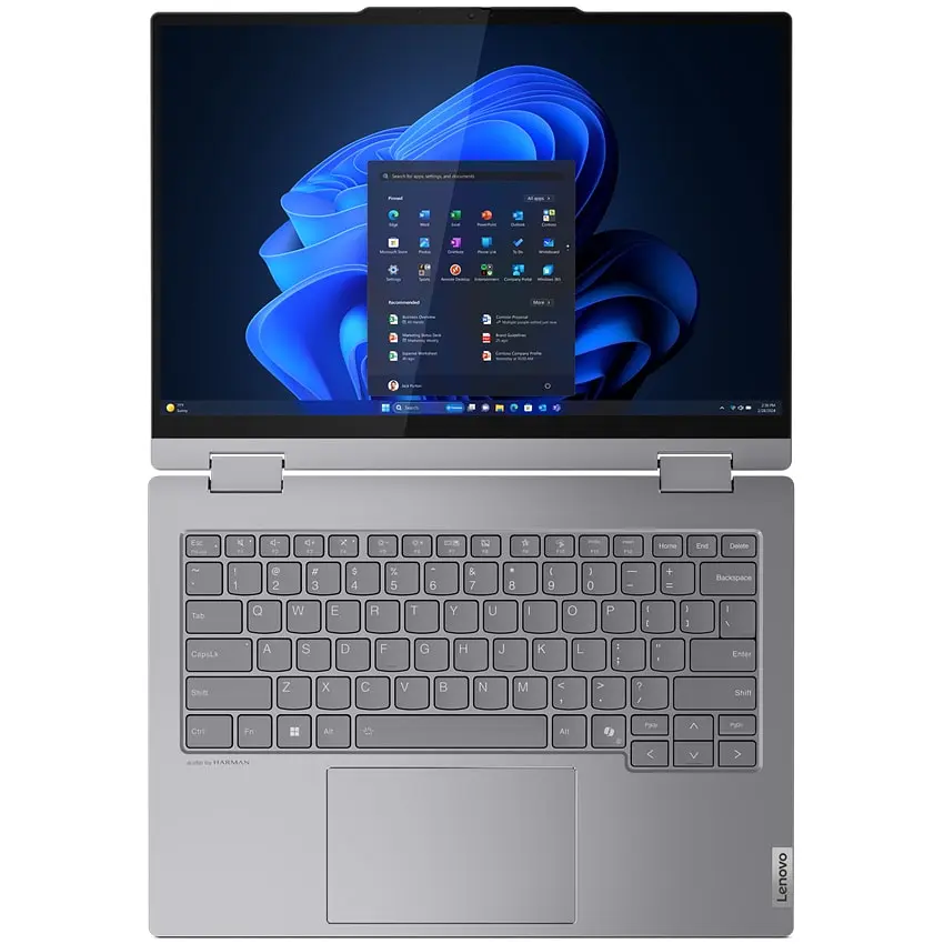 Ноутбук Lenovo ThinkBook 14 2-in-1 G4 IML з процесором Intel Core Ultra 7 155U pana la 4.8GHz, 14" WUXGA, IPS, сенсорний, 32GB DDR5, 1TB SSD, Intel графікою, Windows 11 Pro, Luna сірий, 3Y - фото 9