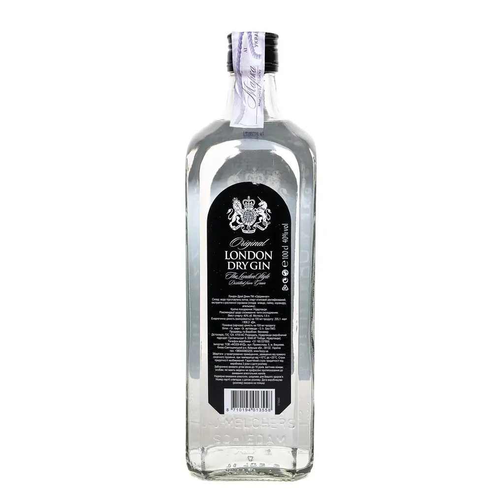 Джин Wenneker Original London Dry, 40%, 1 л - фото 2