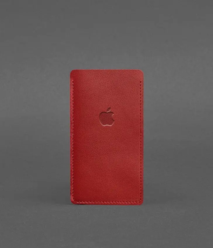 Кожаный чехол для iPhone 12 Красный - фото 2